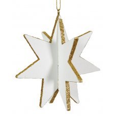 Χριστουγεννιάτικο Κρεμαστό Ξύλινο Αστέρι 3D (10cm)